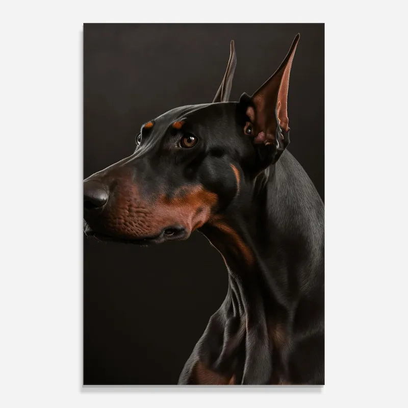 Sofort Bestellen Glasbild Doberman Dog Portrait