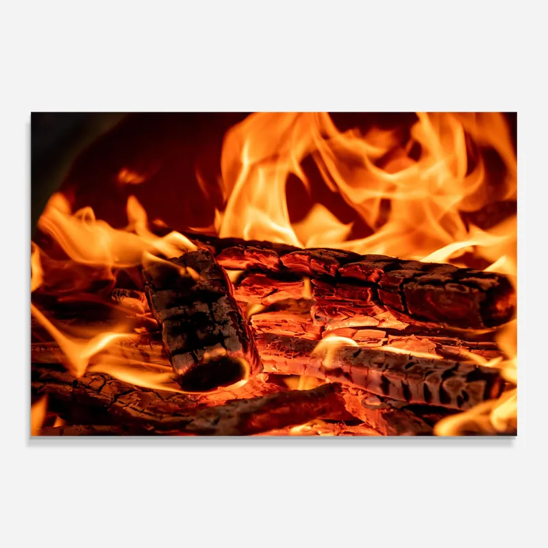 Glasbild Wood On Fire Angebot