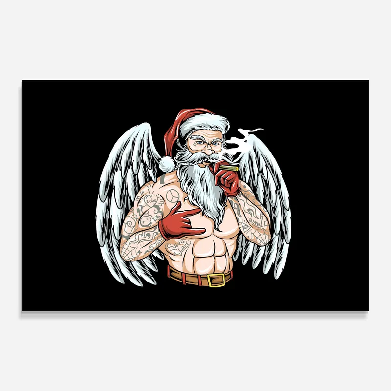 Must-Have Glasbild Santa Wings