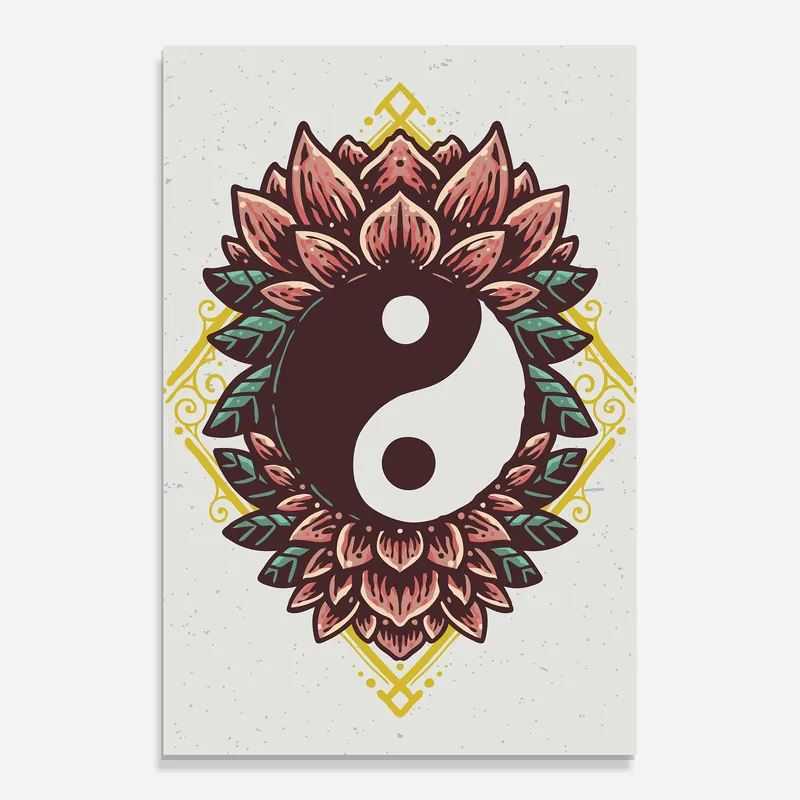 Glasbild Yinyang Flower Aktuell
