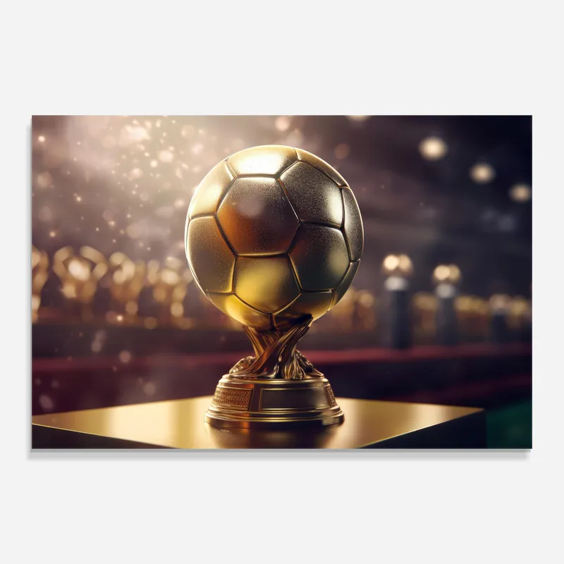 Glasbild Gold Football Award Direktkauf