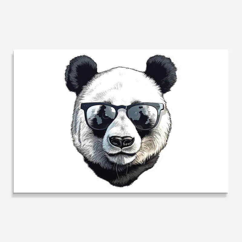 Glasbild Cute Glasses Panda Knallerangebot