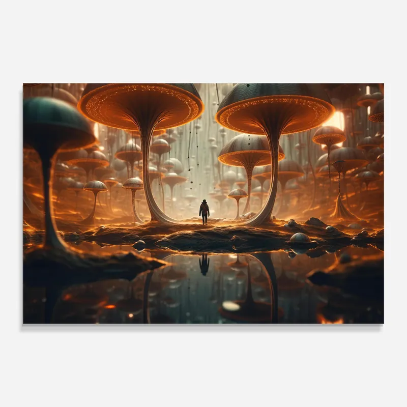 Direkt Vom Hersteller Glasbild Big Mushroom World