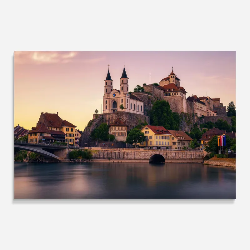 Preisreduziert Glasbild Aarburg Castle