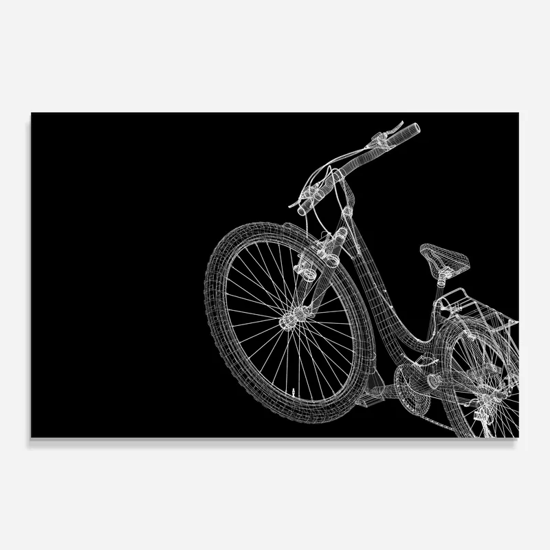 Glasbild 3d Bike Model On Black Solange Der Vorrat Reicht
