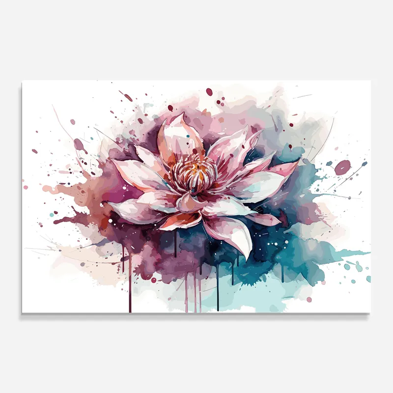 Glasbild Pretty Pink Lotus Art Rabatt