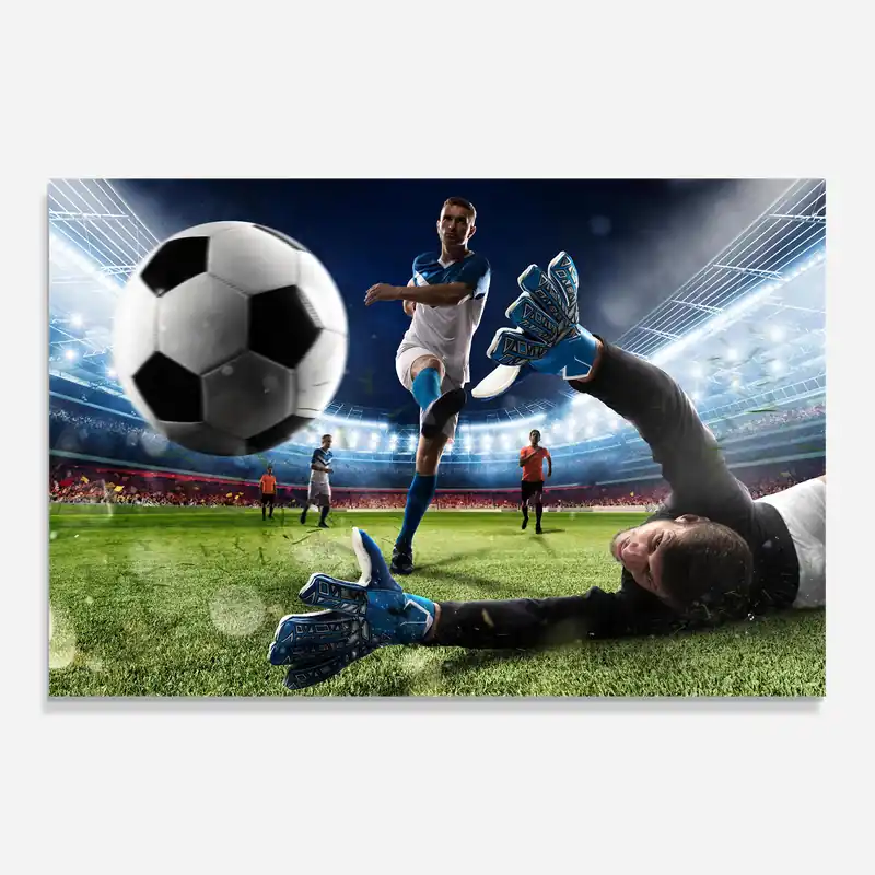 Glasbild Goalkeeper Kicks Ball Jetzt Bestellen