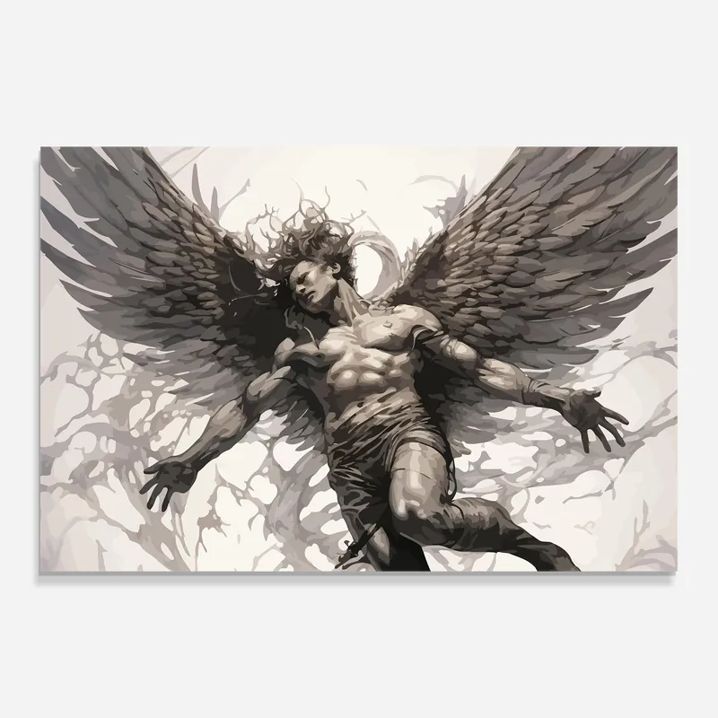 Glasbild Falling Angel Billig