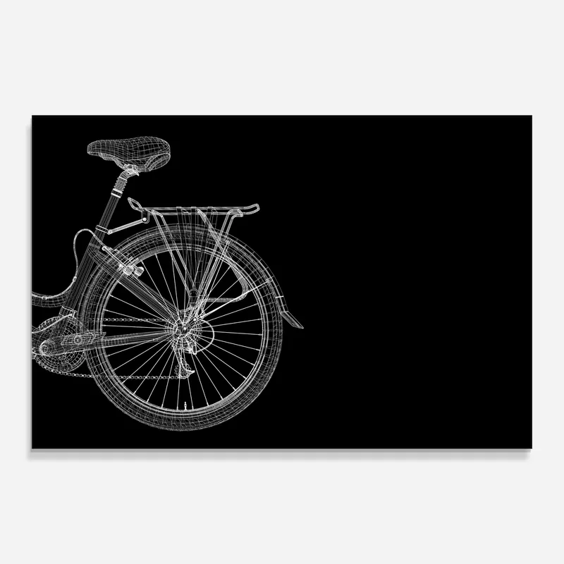 Glasbild 3d Wire Model Bike Bestseller