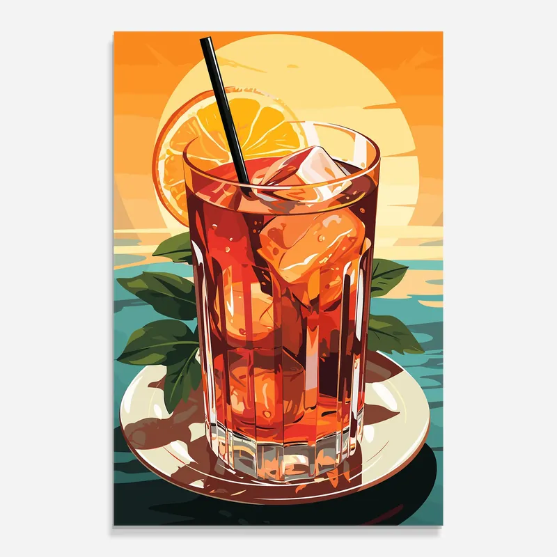 Glasbild Sunset Cocktail Super-Preis