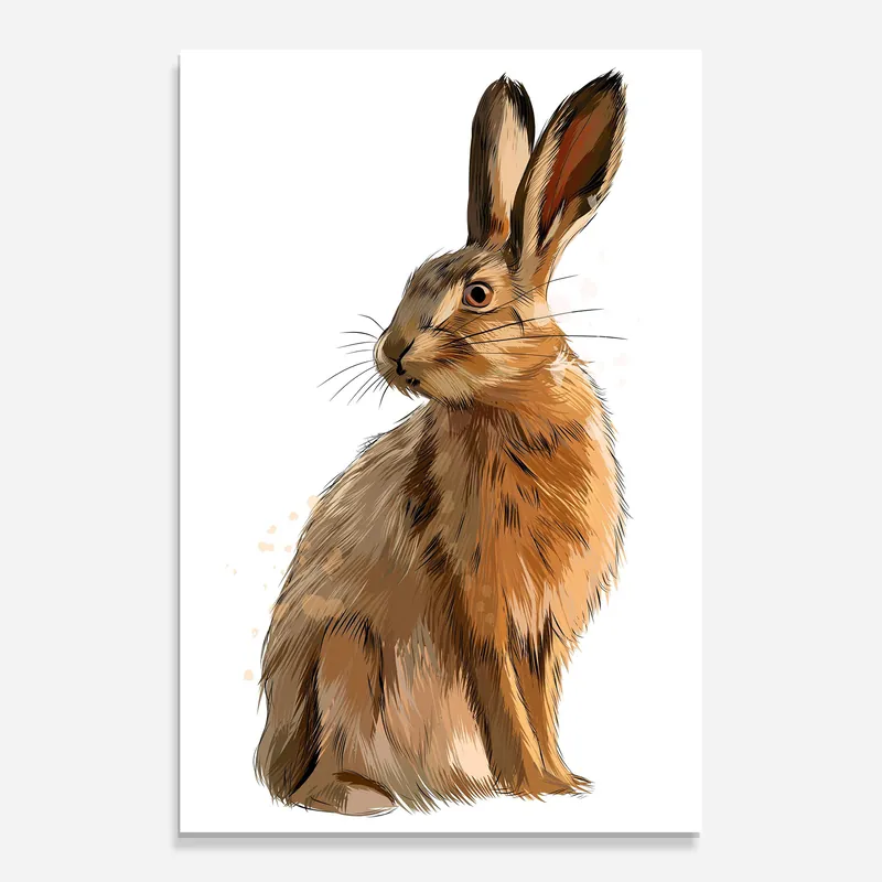 Glasbild Painted Bunny Nur Heute