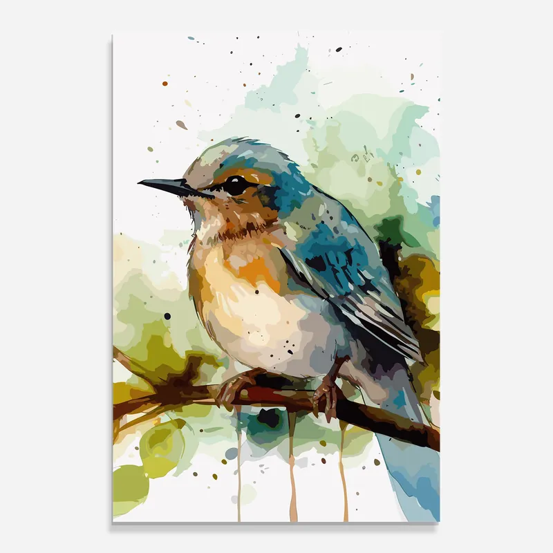 Glasbild Pretty Blue Bird Zertifiziert