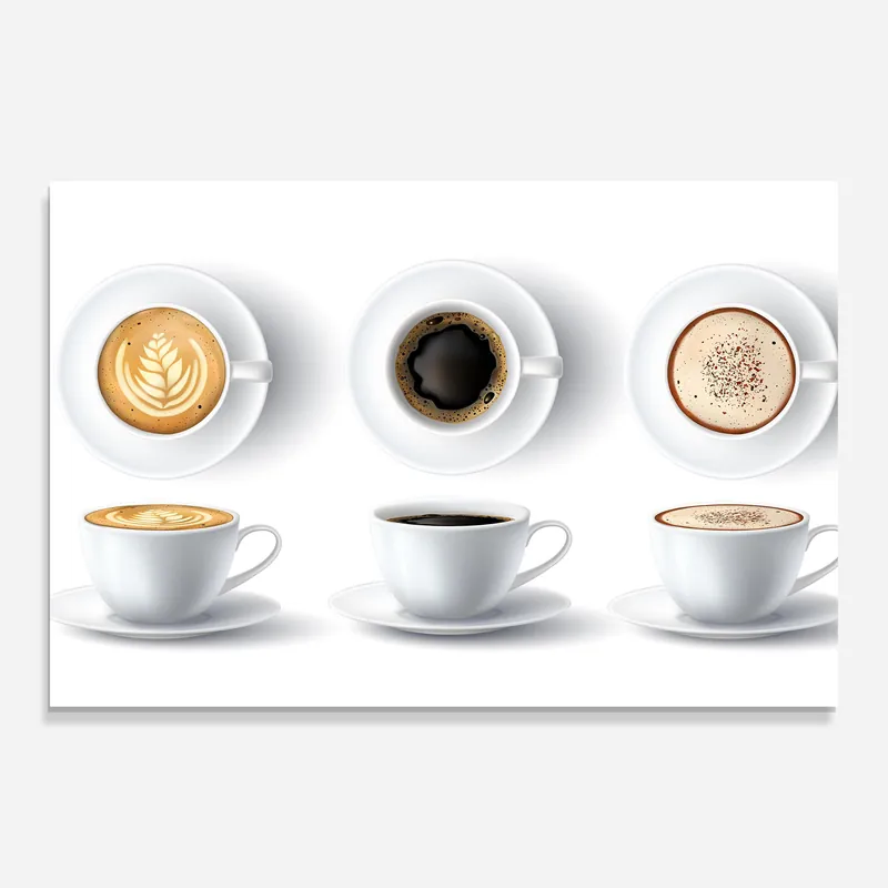 Neu Glasbild Tree Coffee Cups