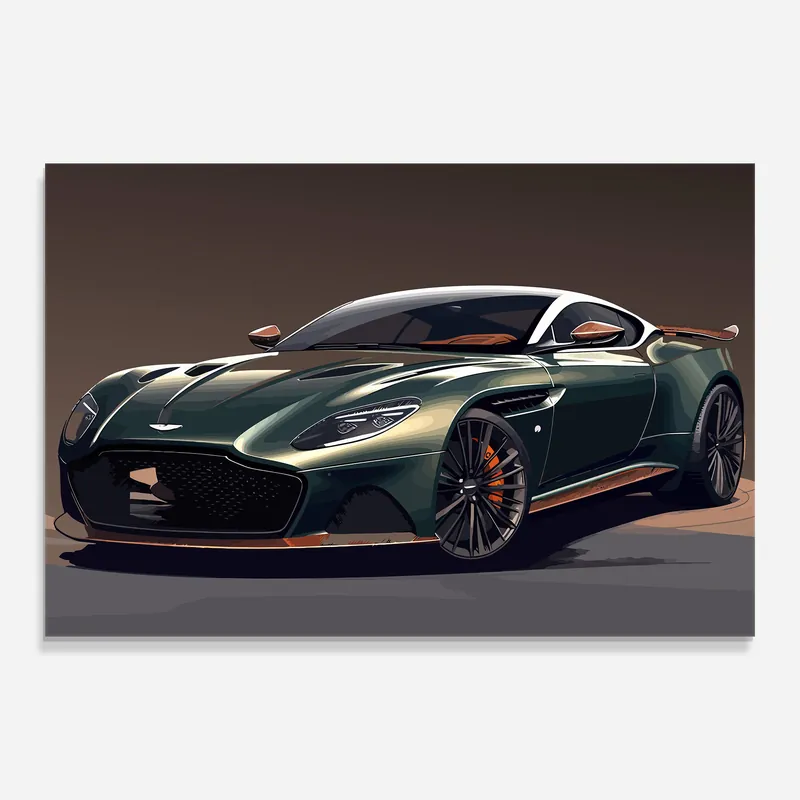 Glasbild Dark Green Car Beliebt