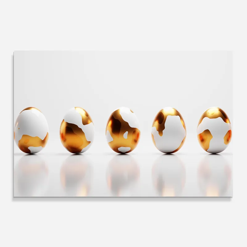 Garantierte Lieferung Glasbild Golden Shiny Eggs