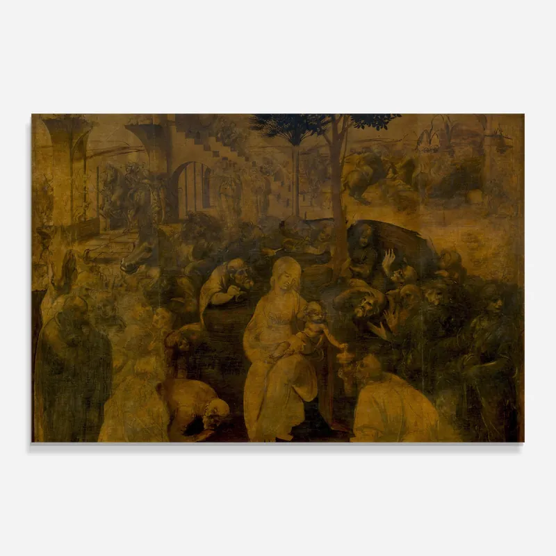 Glasbild Leonardo Da Vinci Adorazione Dei Magi Ausverkauf