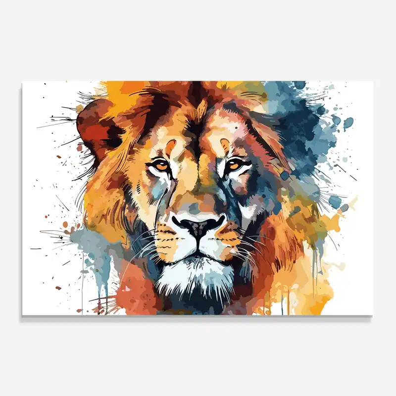 Glasbild Lion Head Art Preis Gesenkt