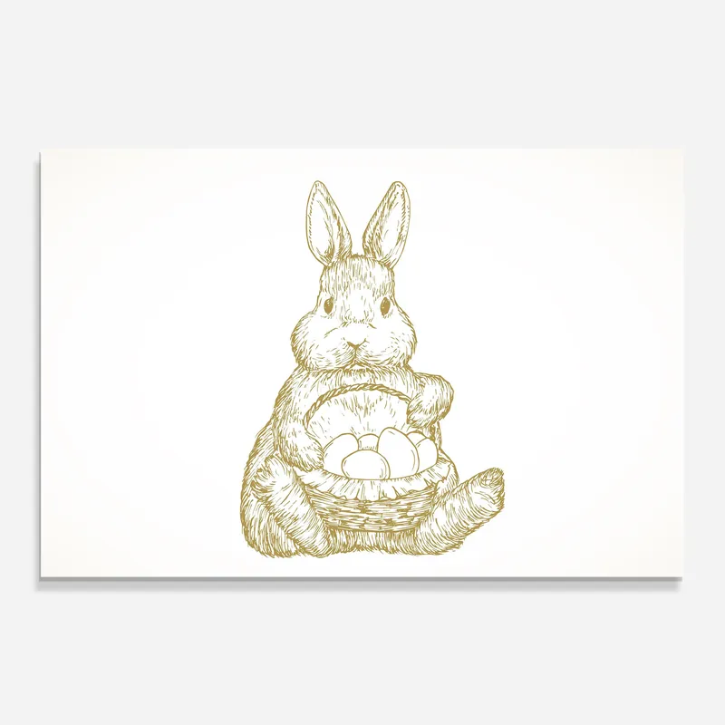 Preis Gesenkt Glasbild Bunny With Basket