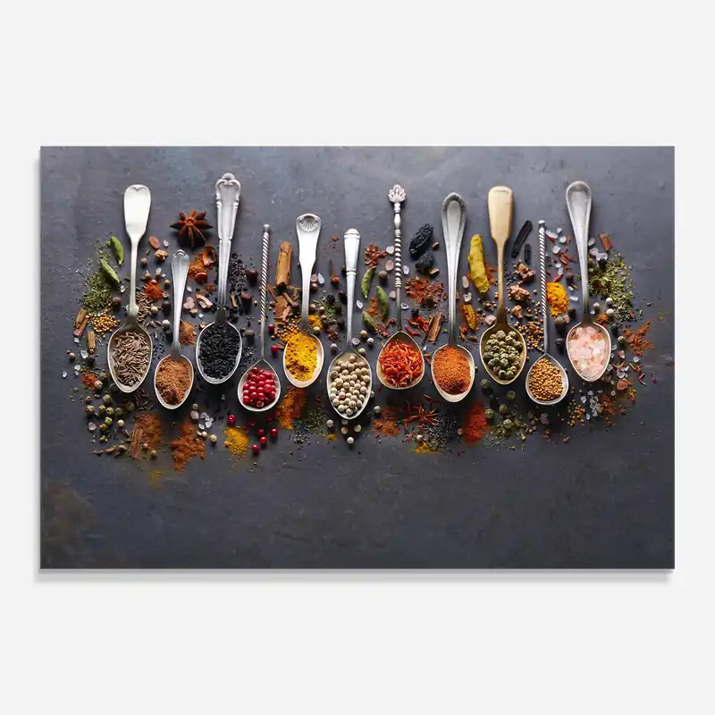 Glasbild Spices Black Board Knallerangebot