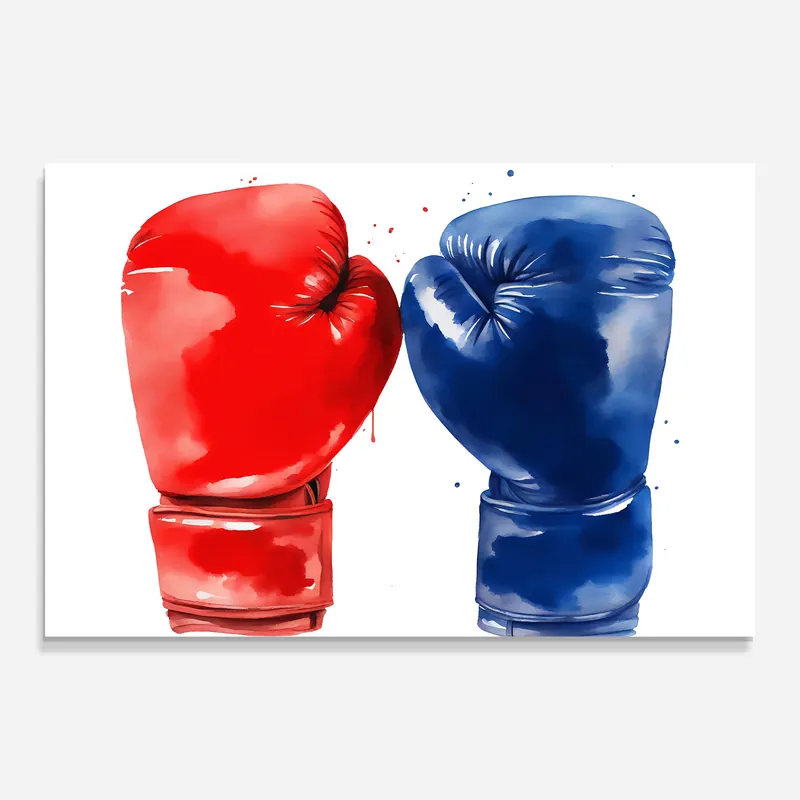 Glasbild Red Blue Box Kostenloser Rückversand