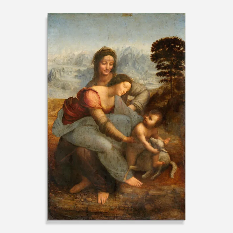 Markenprodukt Glasbild Leonardo Da Vinci Virgin And Child With St Anne