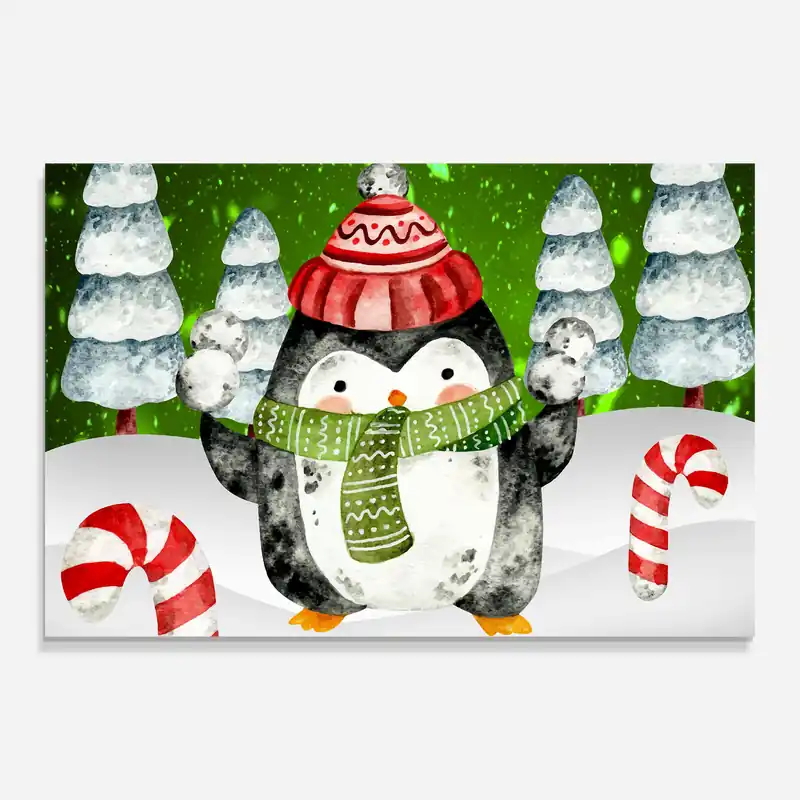 Glasbild Green Pinguin Markenprodukt