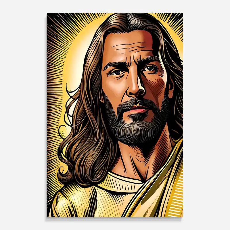 Glasbild Gold Art Jesus Neuheit