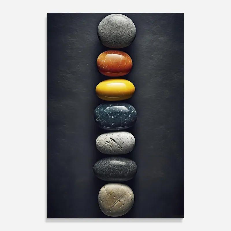 Neuheit Glasbild Zen Colorful Stones