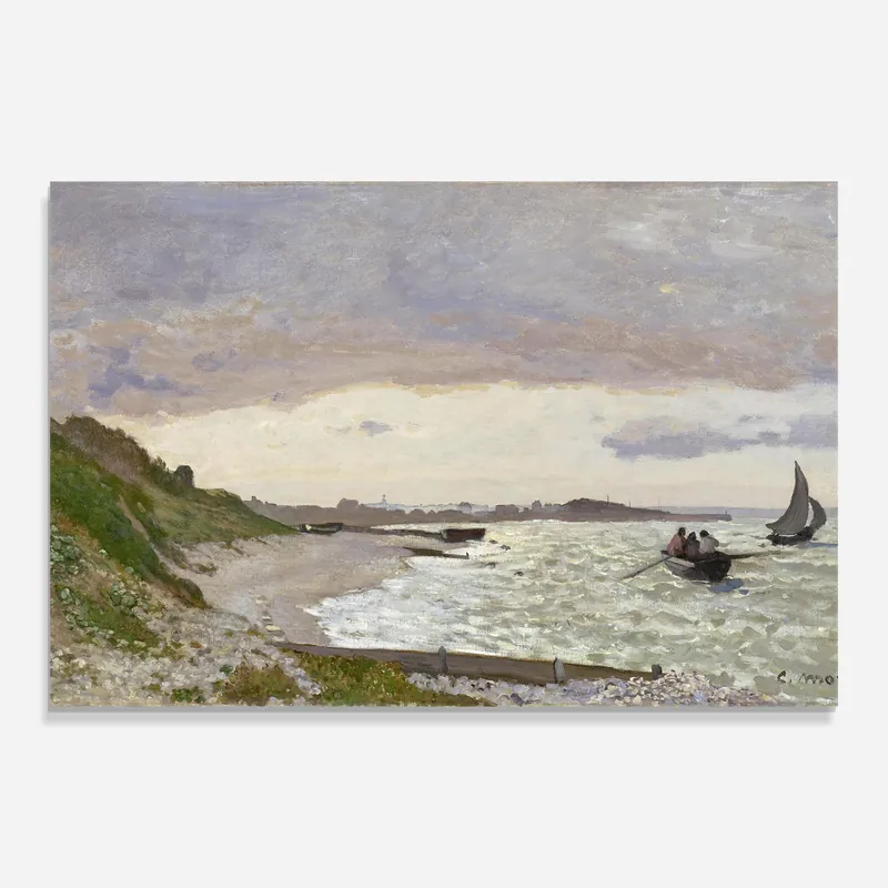 Glasbild Seashore At Sainte Adresse Preisreduziert