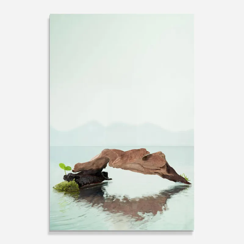 Markenware Glasbild Water Rock View
