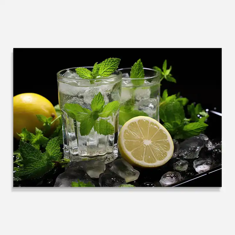 Kostenloser Versand Glasbild Refreshing Lemonade
