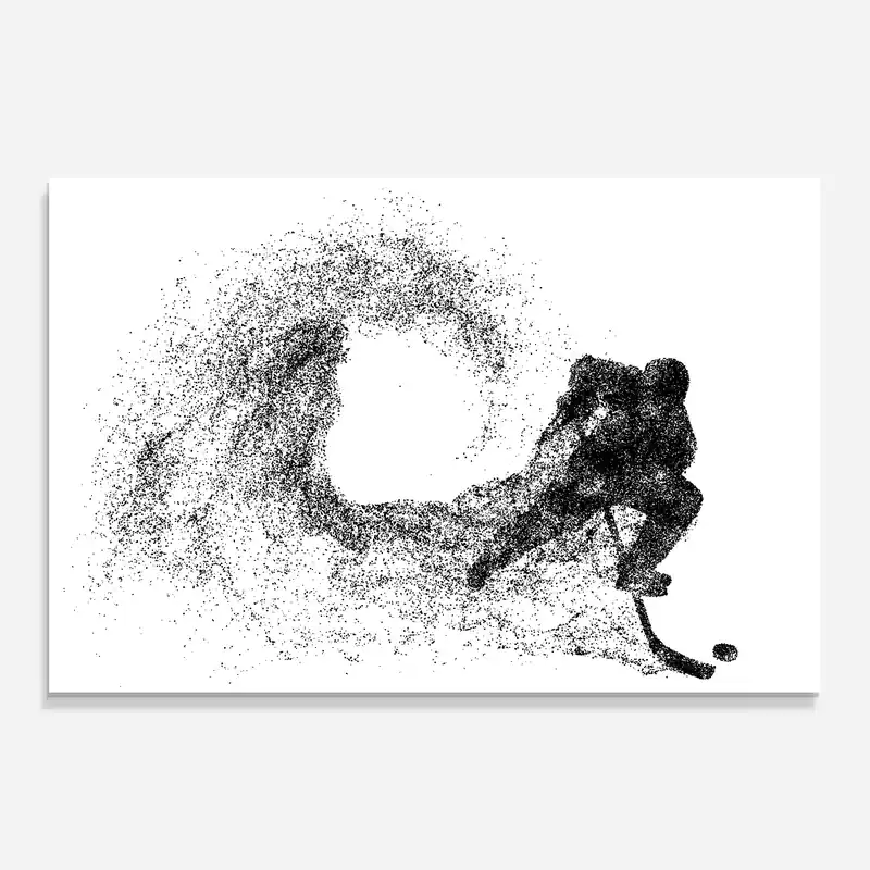 Glasbild Hockey Playing Geprüft