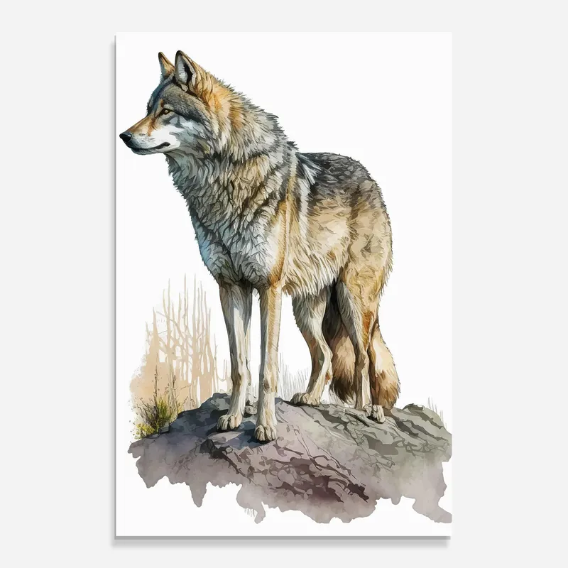 Wochenendangebot Glasbild Wolf On Rock