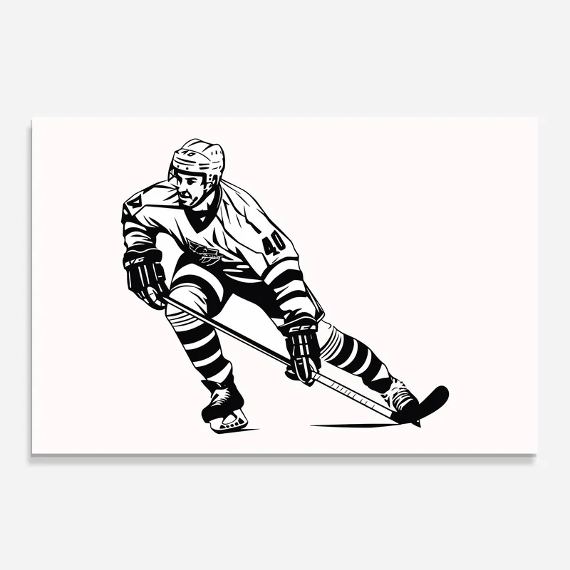 Begrenztes Angebot Glasbild Hockey Player