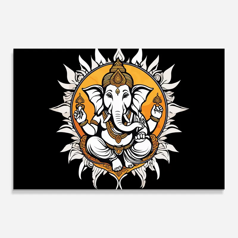 Glasbild Ganesh Chaturthi Black Letzte Chance