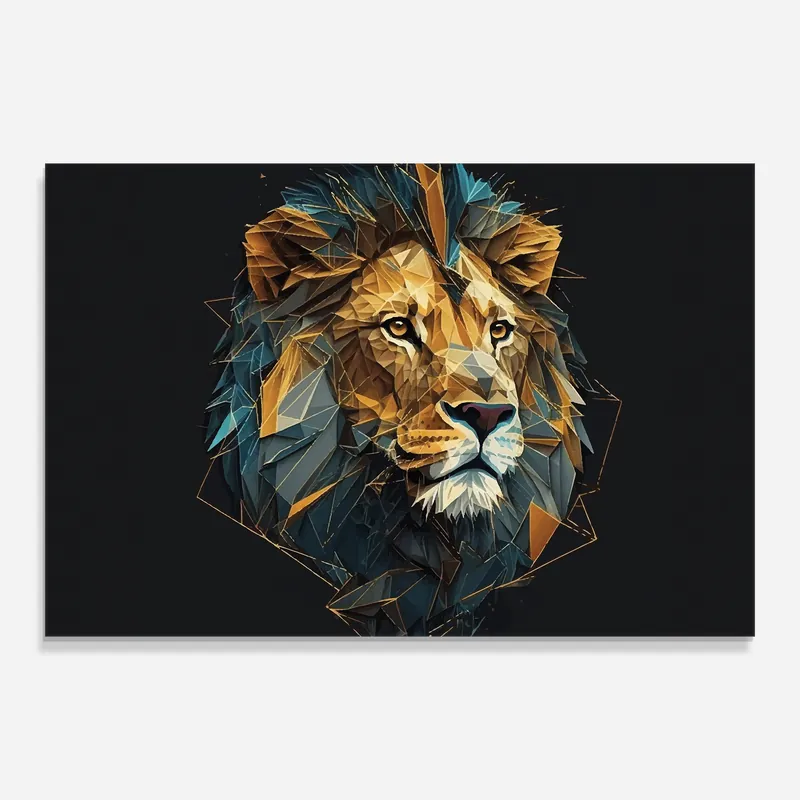 Glasbild Lion On Grey Must-Have