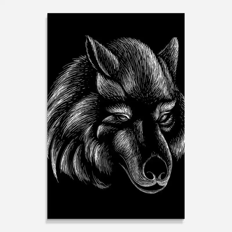 Kostenfreie Lieferung Glasbild White Line Wolf