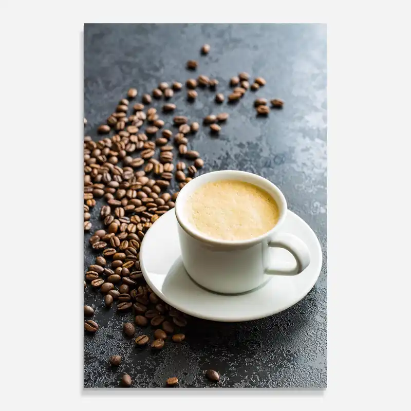 Kostenloser Versand Glasbild Hot Cappuccino Coffee