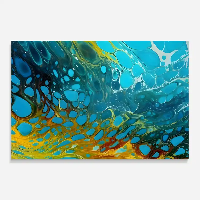 Glasbild Yellow Green Ocean Highlight