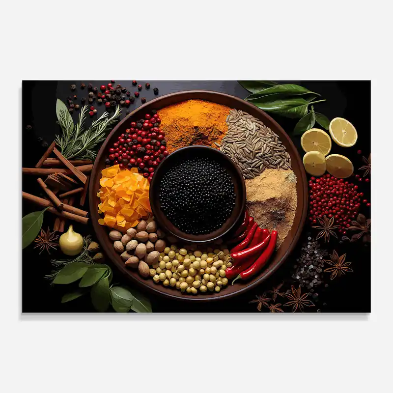 Glasbild Spices Plate Bestseller