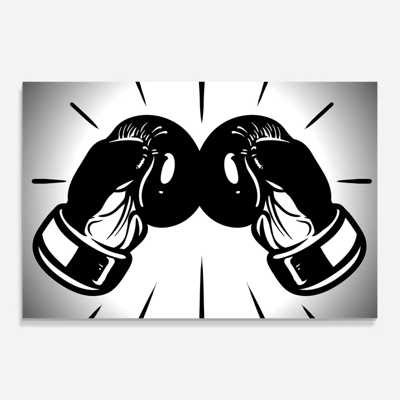 Angebot Glasbild Boxing Gloves Line