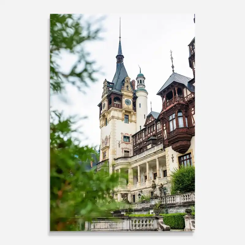 Solange Der Vorrat Reicht Glasbild Peles Castle Romania