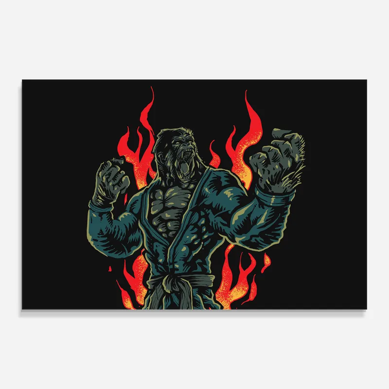 Highlight Glasbild Gorilla Box Fighter