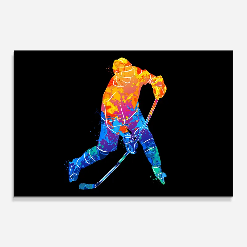 Glasbild Color Mix Hockey Highlight