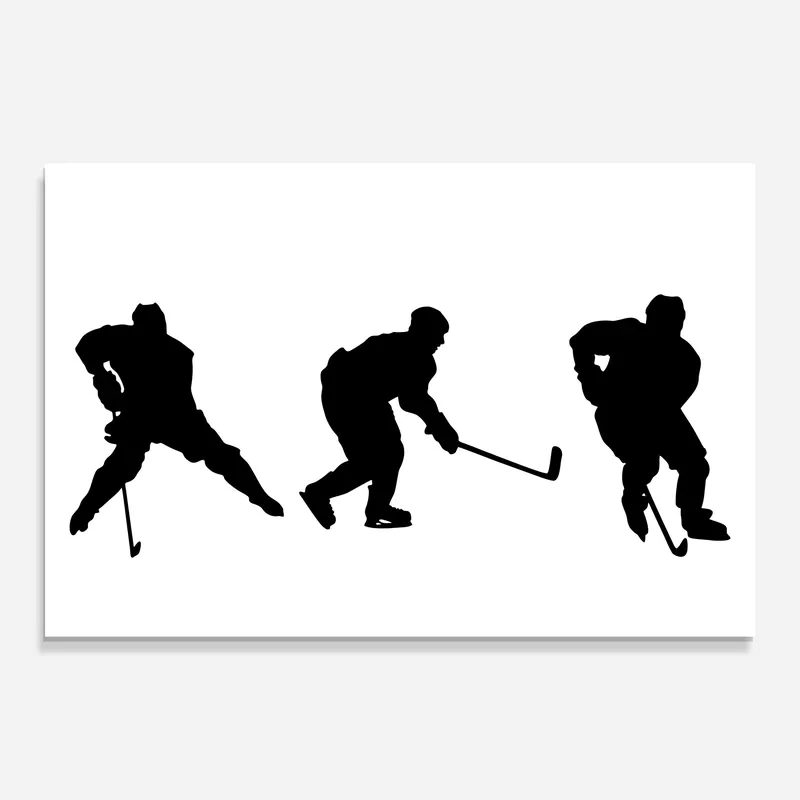 Schneller Versand Glasbild Hockey Pose