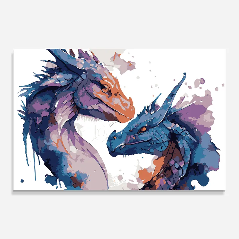 Kostenloser Rückversand Glasbild Purple Cute Dragon
