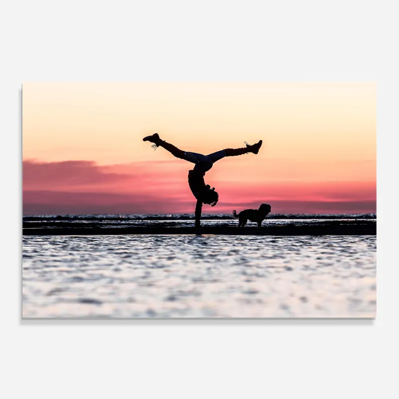 Glasbild Yoga Dog Sale