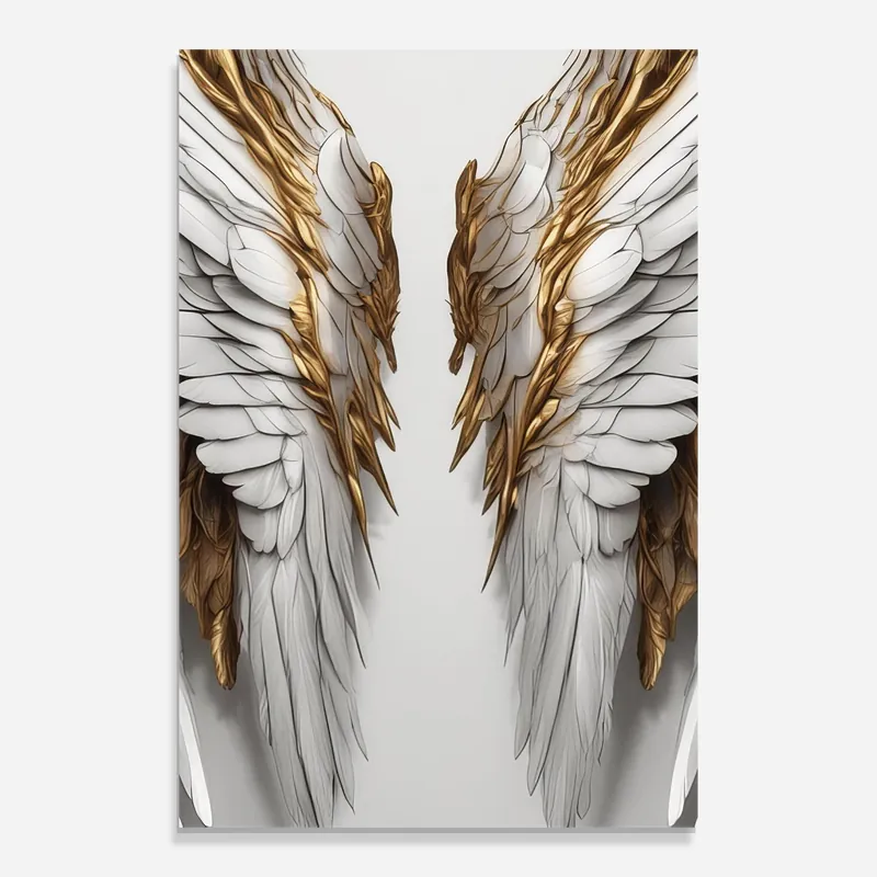 Glasbild Realistic Gold Angel Wings Meistverkauft