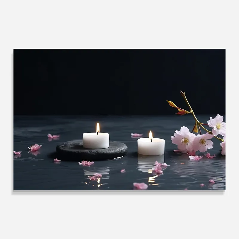Glasbild Spa White Candle Garantierte Lieferung