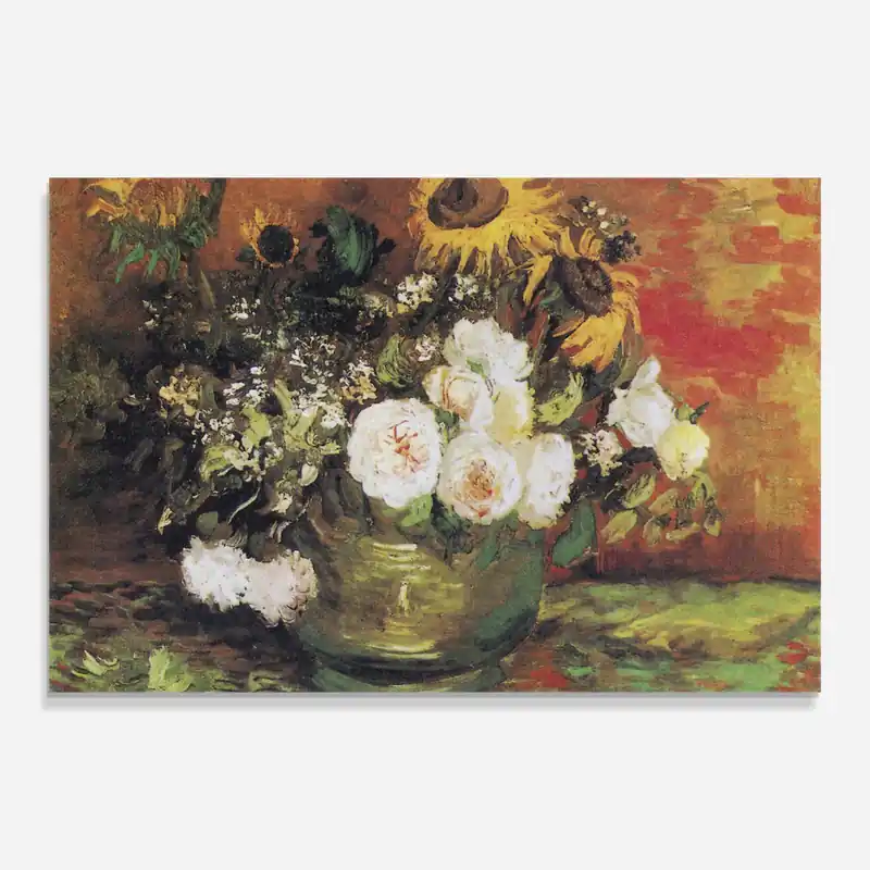 Letzte Chance Glasbild Bowl With Sunflowers